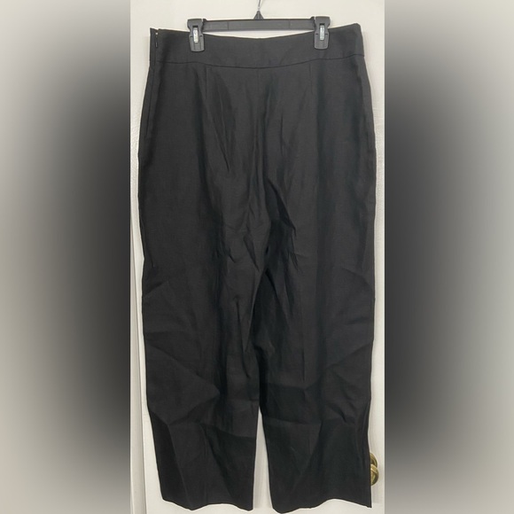 Sezane Jenson Linen Straight Leg Pants Black Size FR46/US 14 - Picture 3 of 8